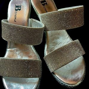 Wedge bedazzled sandals size 38